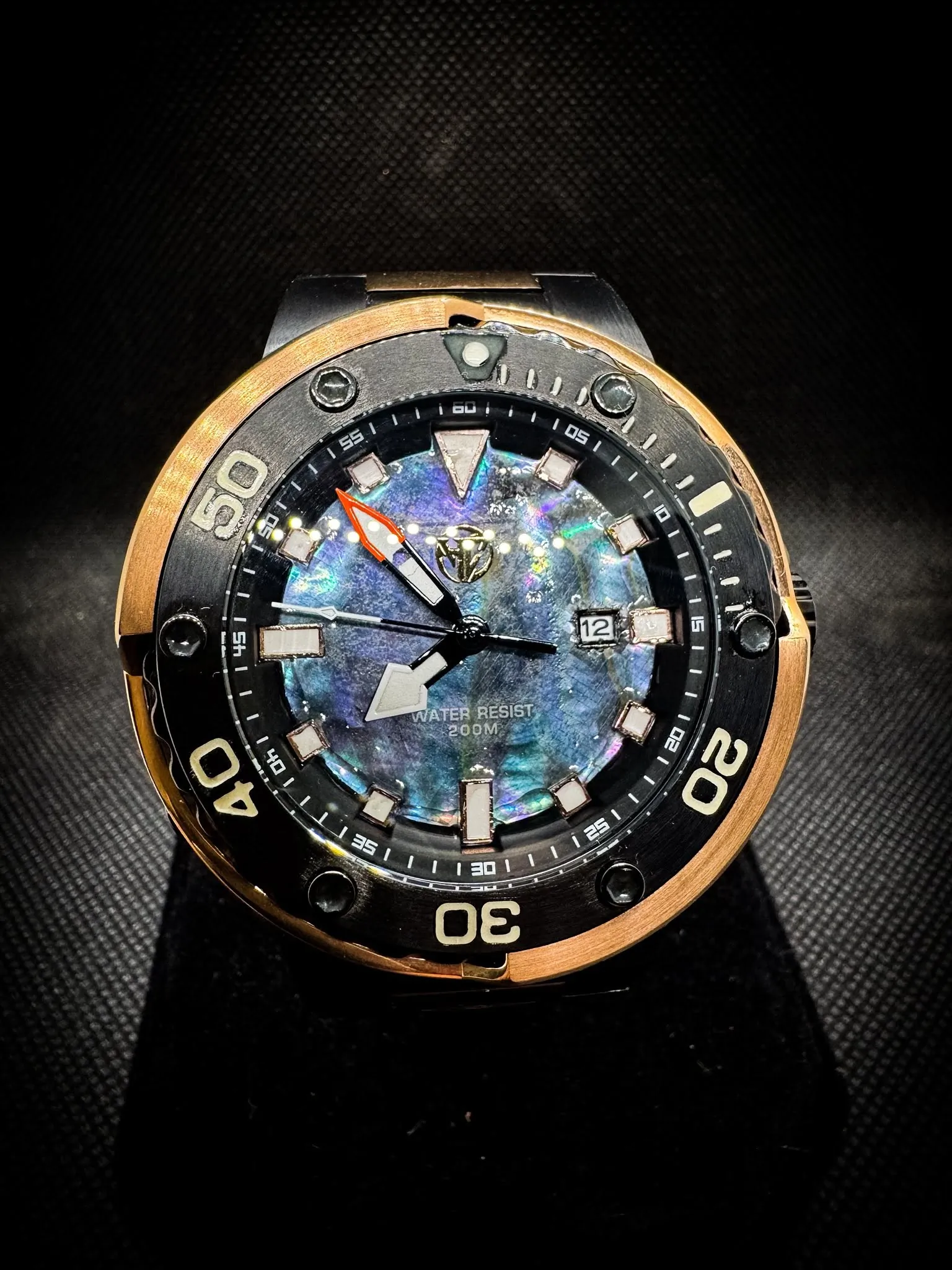 48mm Rose-Gold and Black Tuna — 48mm rose gold and black tuna case custom build, Reno