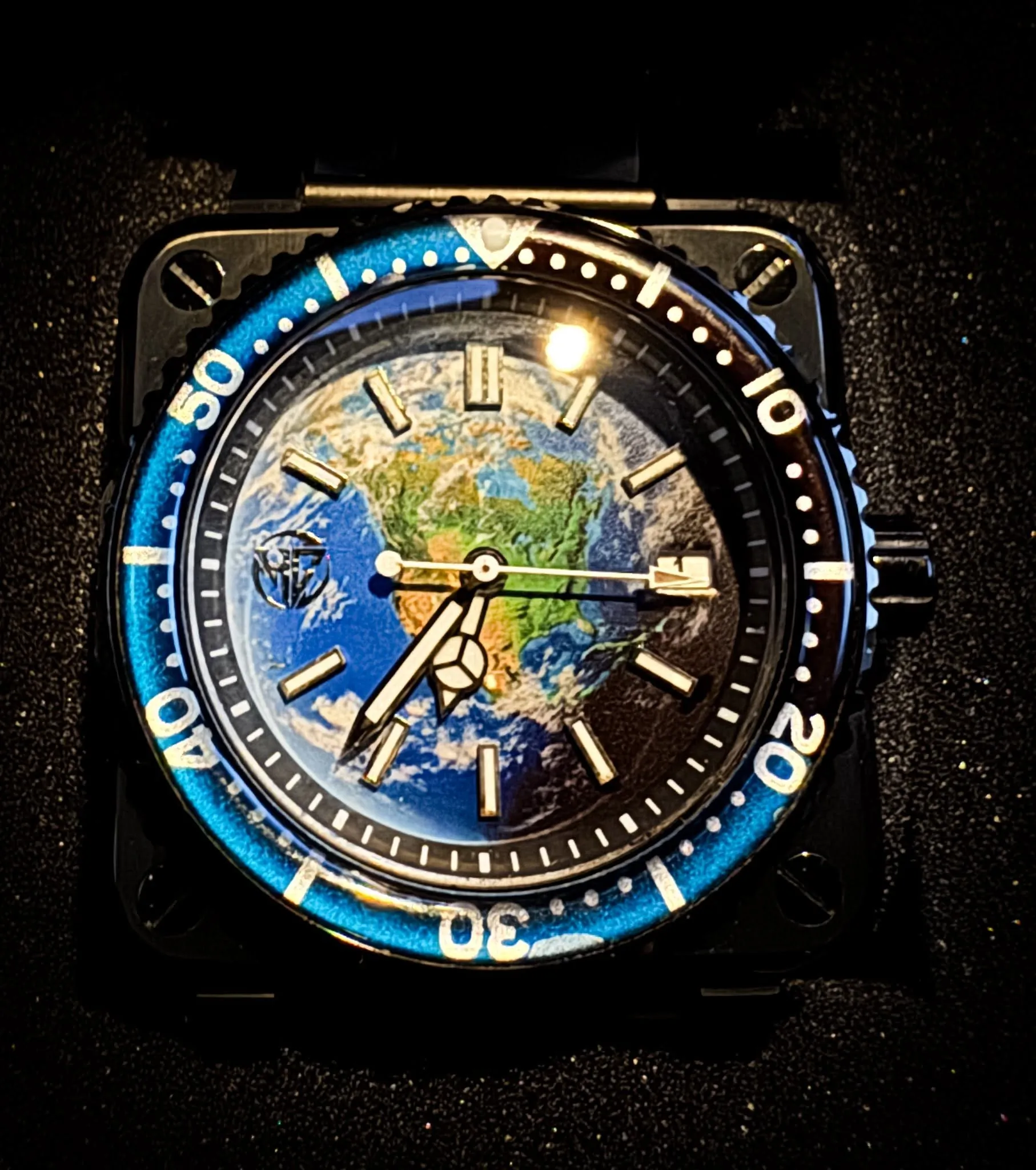 Nathan Kollee Earth-Satellite Dial Build — Triple black case custom build, Reno